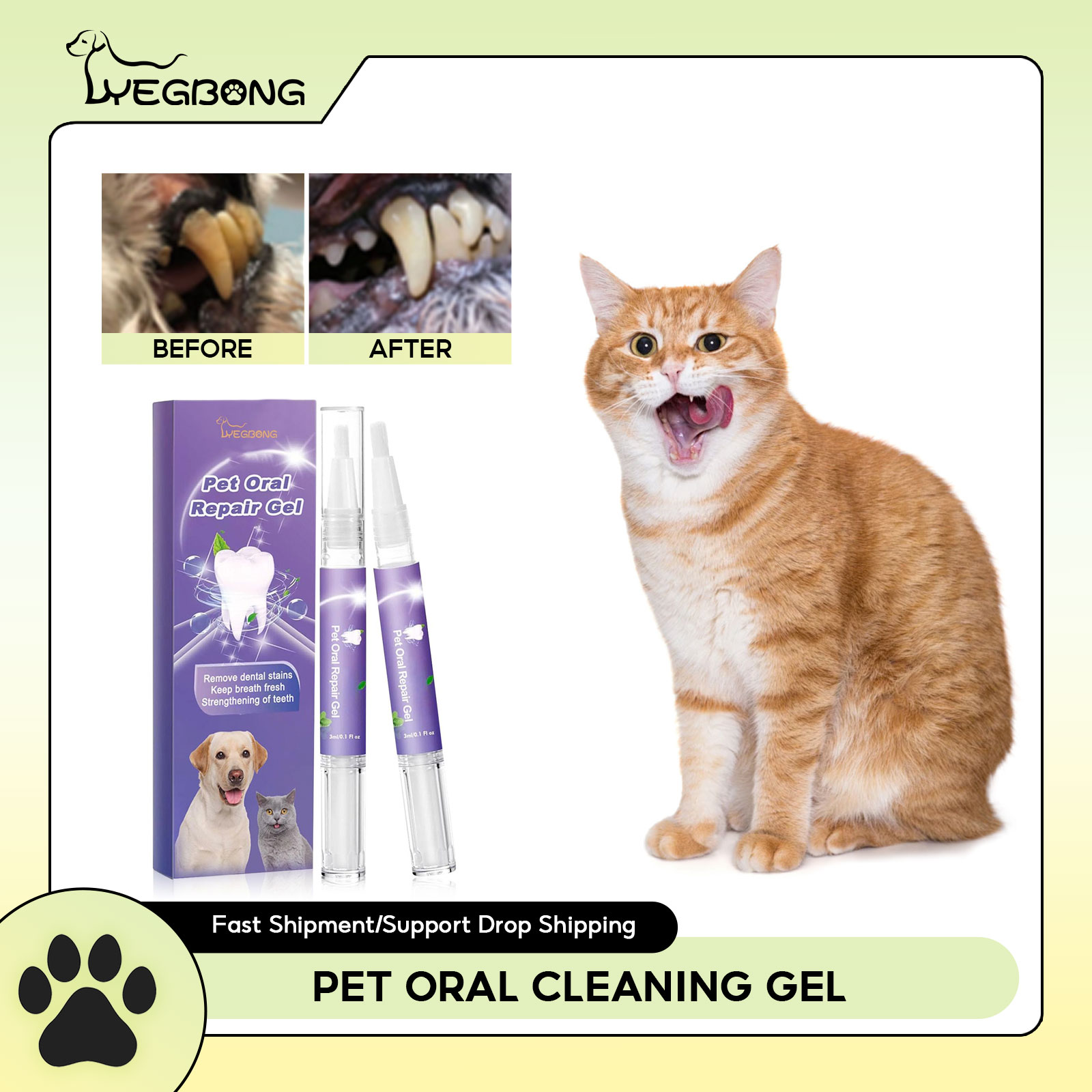 Teeth Whitening Mouthwash - Pet Oral Onarım Jeli Yavru Tartar